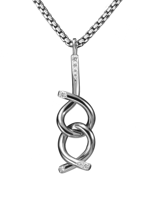 Brain teaser necklace, titanium diamond
