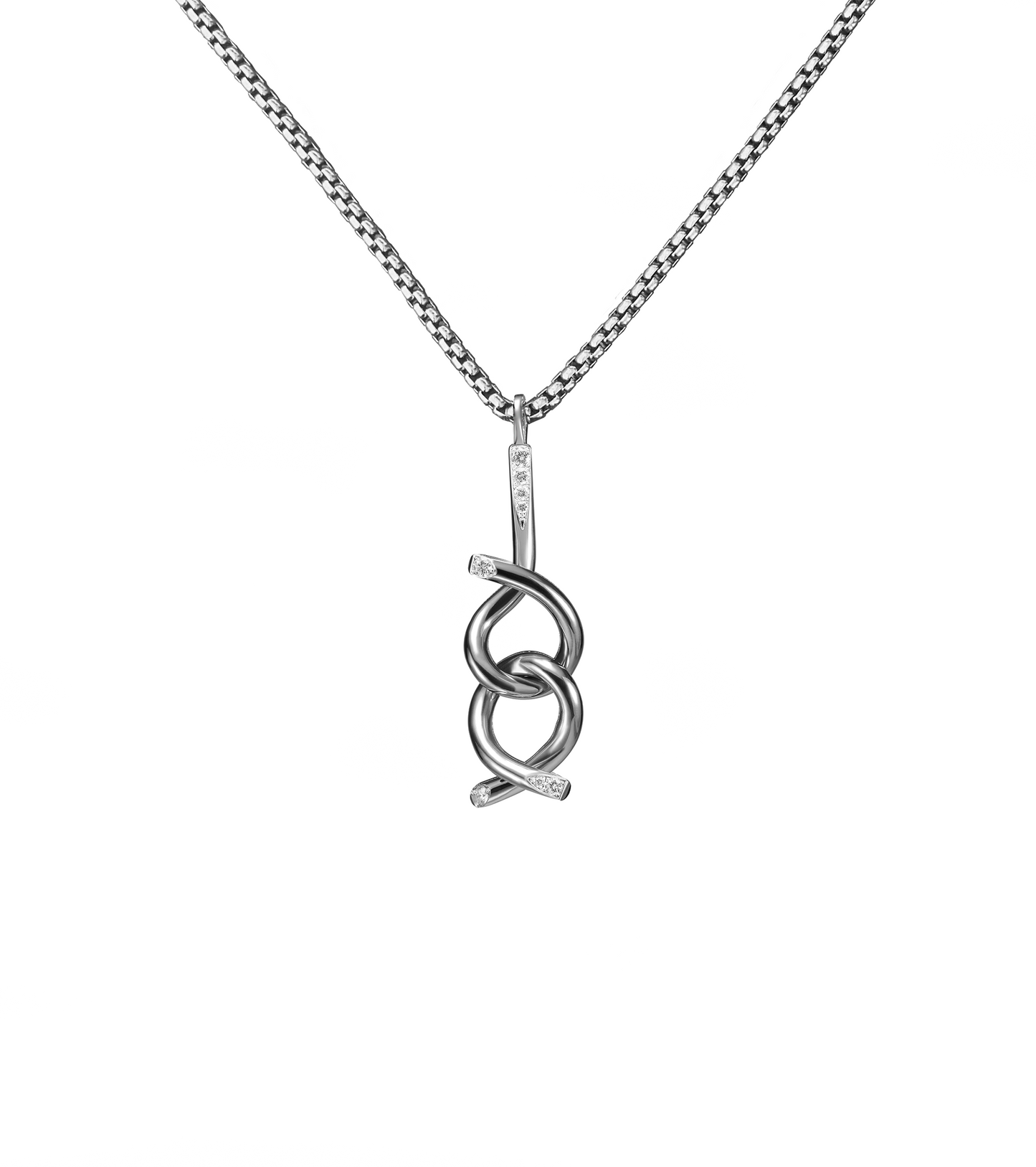 Brain teaser necklace, titanium diamond