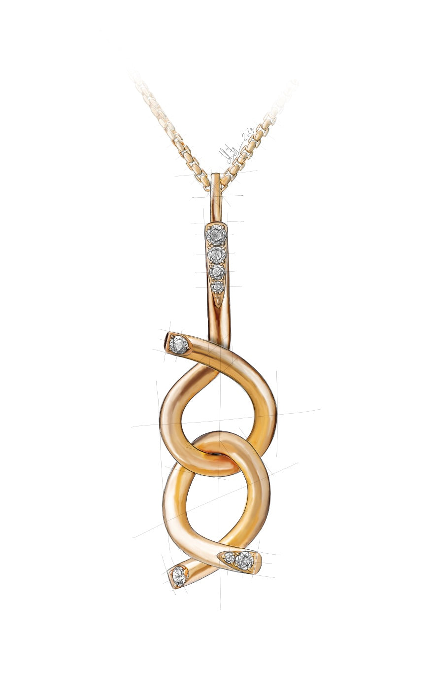 Adair brain teaser necklace sketch