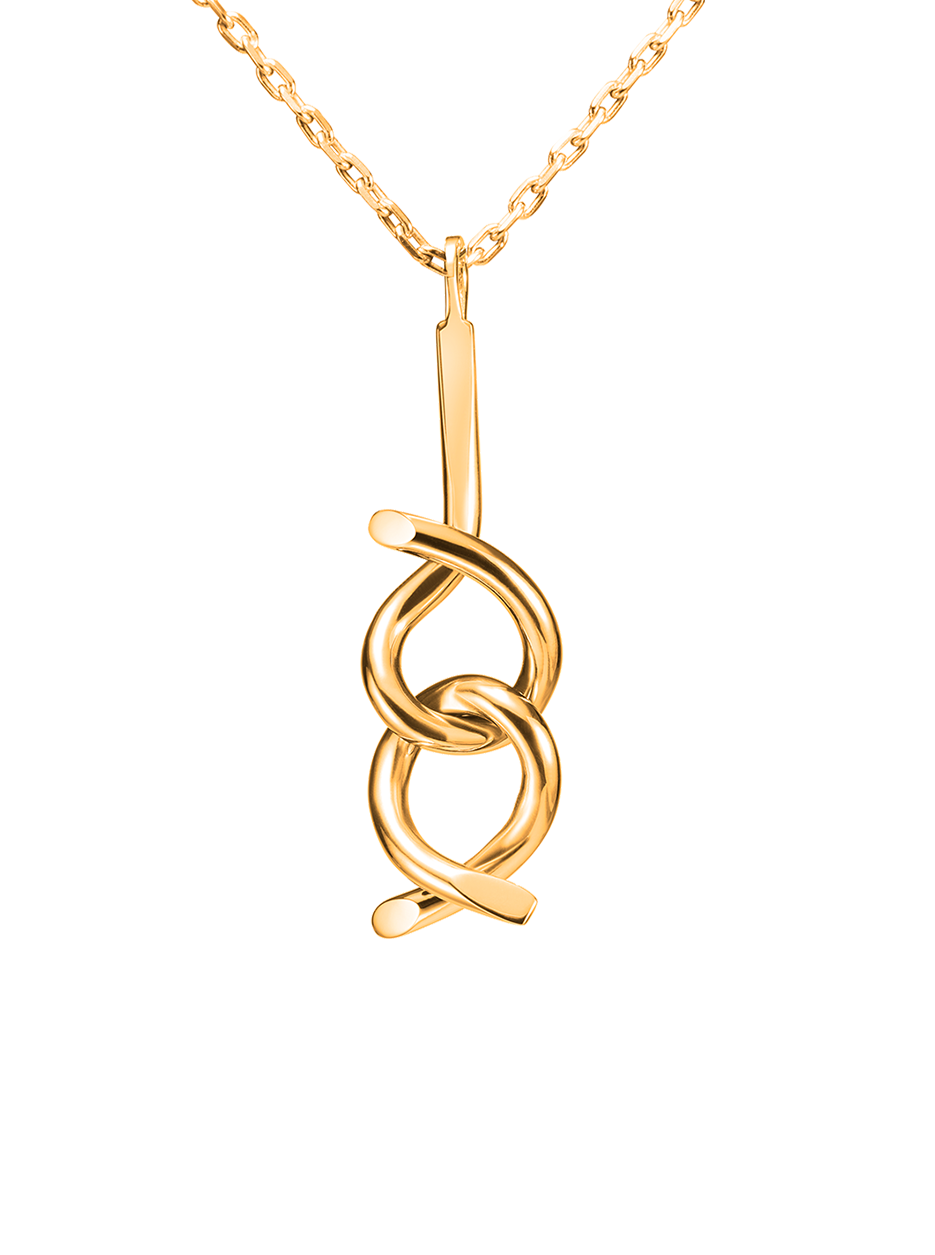 Brain teaser necklace, 18K gold