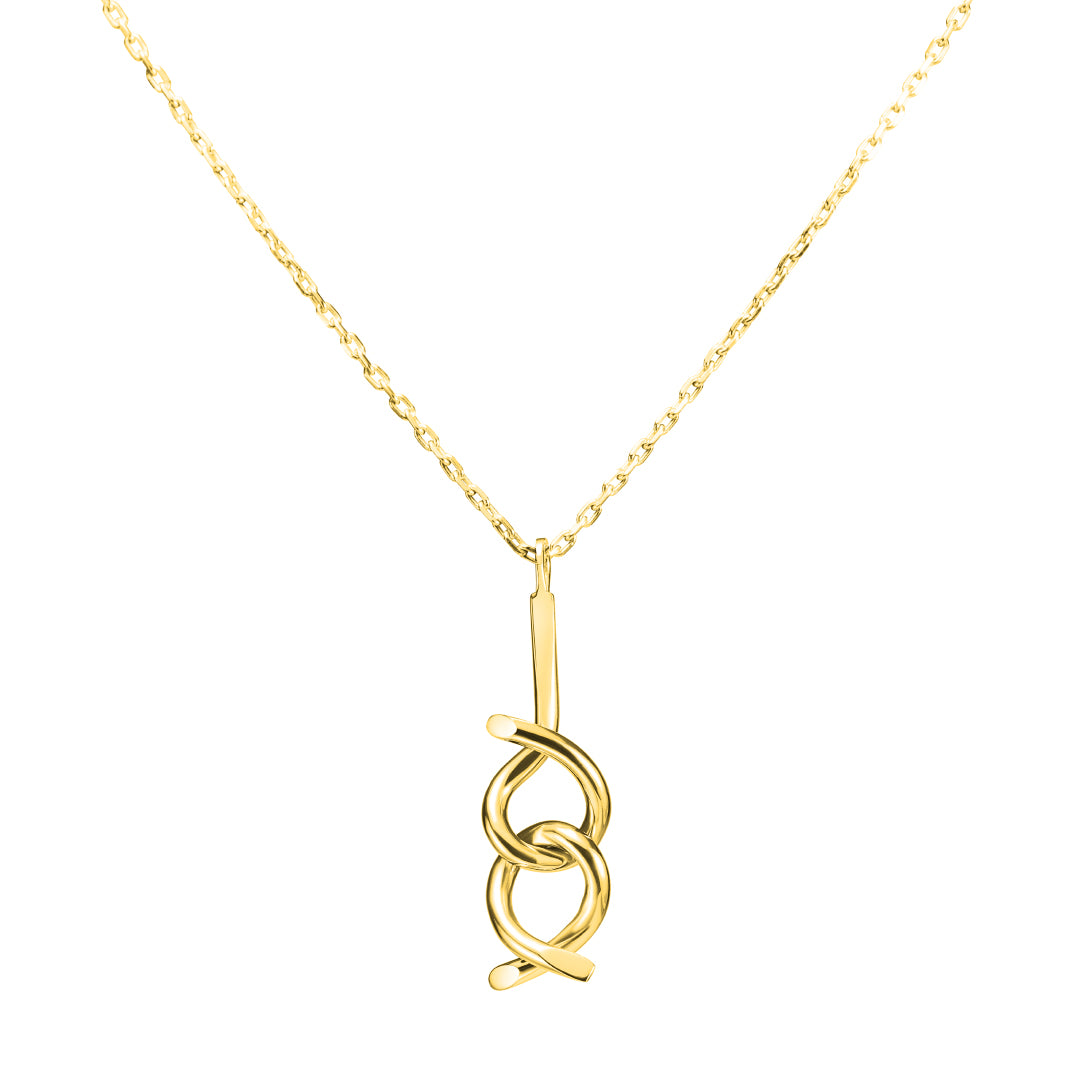 Yellow gold brain teaser necklace S, ethical 18k gold