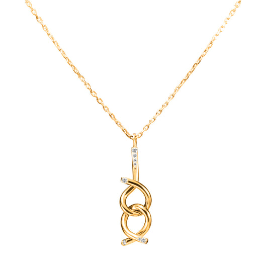 Rose gold brain teaser necklace S, ethical 18k gold and lab-grown diamond